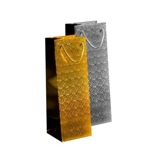 Holographic Bottle Bag, 12x36x10cm (Gold, Silver) Holographic Bottle Bag, 12x36x10cm (Gold, Silver)